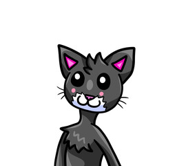 Funny Cartoon Grey Cat