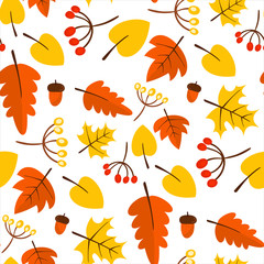 Seamless repeating pattern. Autumn background. Wallpaper, textile, greeting card design. Vector.