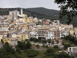 Fototapeta na wymiar Lanusei interesting city in mountains, Sardinia, Italy