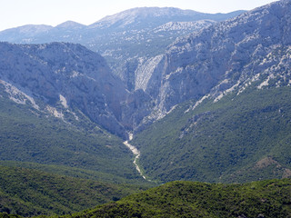Mountain landscape in Passo Genna Silana, Sardinia, Italy