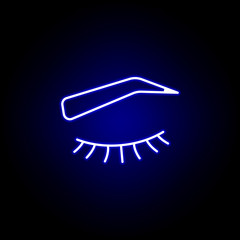 mascara line neon icon. Elements of Beauty and Cosmetics illustration icon. Signs and symbols can be used for web, logo, mobile app, UI, UX