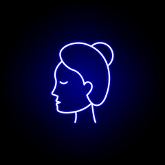 makeup, woman line neon icon. Elements of Beauty and Cosmetics illustration icon. Signs and symbols can be used for web, logo, mobile app, UI, UX