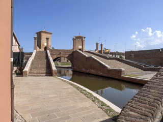 Obraz premium Charming little town of Comacchio, with traditional canals, Italy