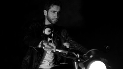 Motorcyclist's shadow