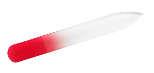 Glass nail file on isolated white background