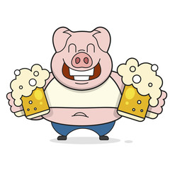 Retro Vector Illustration. Logo Illustration. Brewery Beverage Logo Beer Illustration. Vector Isolated Illustration. White Sticker For Beer Bottle.