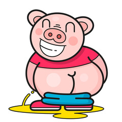 Funny Pig Laughs At A Good Joke Vector