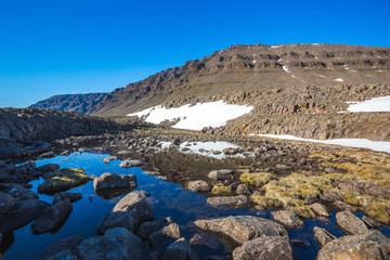 Small lake on Putorana Plateau. Russia, Krasnoyarsk region