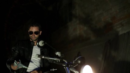 Motorcyclist's shadow