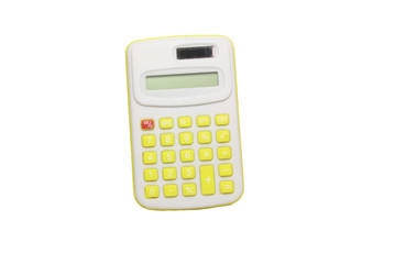 The calculator image is yellow and in a white background.