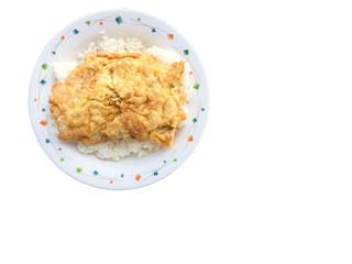 Omelette on a white background