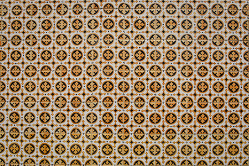 Lisbon, Portugal - July 26, 2019: Vintage azulejos, traditional Portuguese tiles