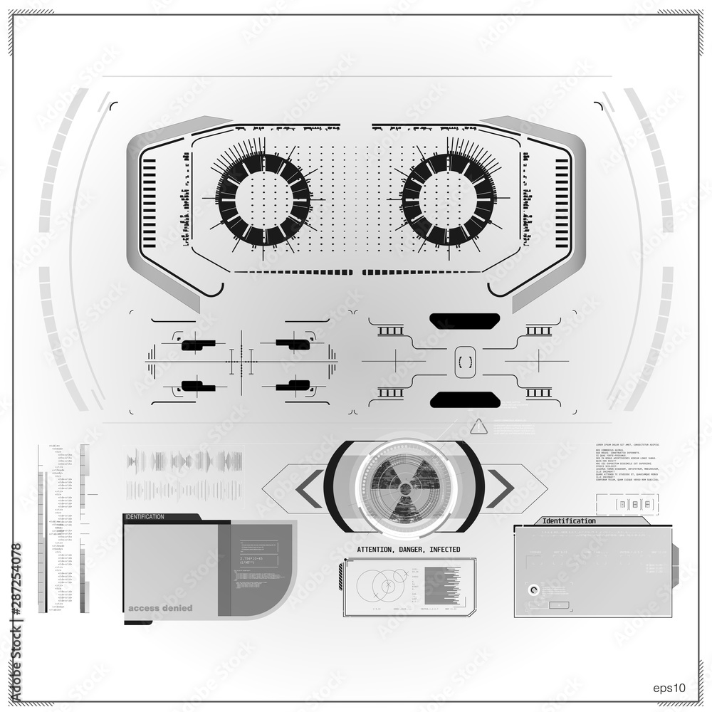 Poster warning frame. abstract tech design modern hud radiation style background. abstract technology commu