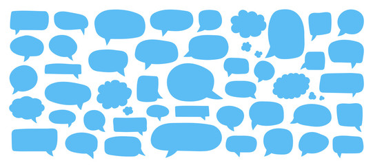 Set of speech bubbles. Blank retro empty comic bubbles. Stickers. Dialog balloons. Vector illustration.