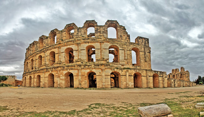 Roman Amphitheater of El Jem in Tunisia