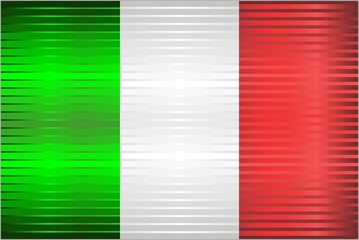Shiny Grunge flag of the Italy - Illustration,  Three dimensional flag of Italy