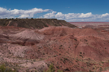 Colorful, barren hills create an eerie landscape in the Painted Desert