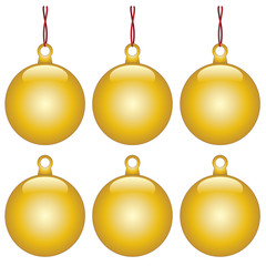 Illustration with golden balls for Christmas tree