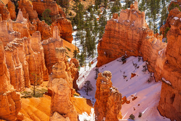 Snow on the Hoodoos of Bryce Canyon
