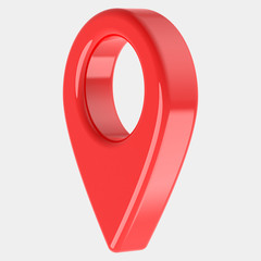 Isolated 3D map pointer. 3D rendering - Illustration