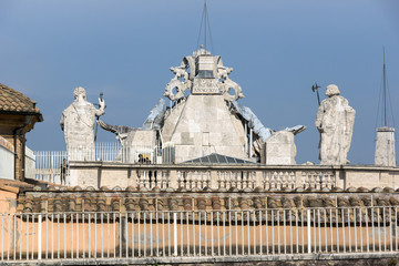 Statue on the roof of St. Peter's Basilica, Vatican, Rome, Italy