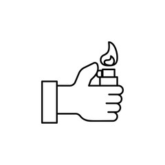 Pyromania, hand, addiction icon. Element of addictions icon