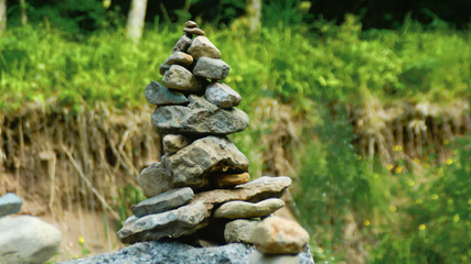 Fototapeta na wymiar stones in the garden