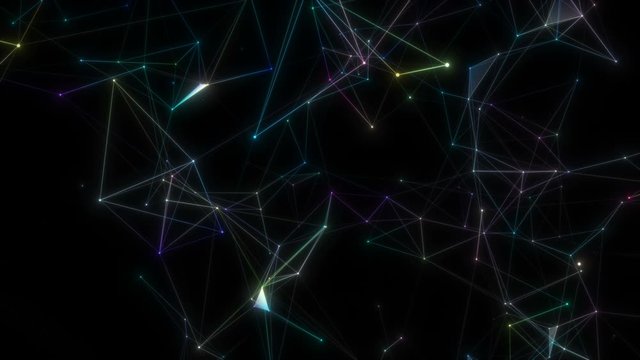 Plexus color structure evolving in organic motion. Abstract technology, science and engineering.