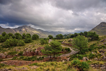 Fototapeta na wymiar Landscape with valley and mountains, Mallorca