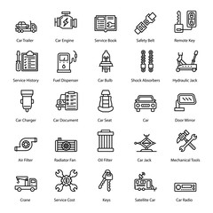 Pack of Car Accessories Icons