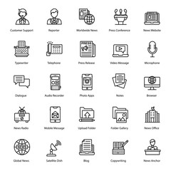 Press and Media Line Icons Pack 