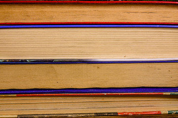 Fototapeta premium Stack of the different old books for background