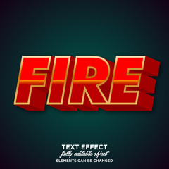 Modern 3D text effect with flame theme