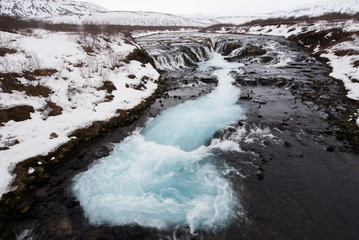 Bruarfoss waterfall Iceland Located in the region of southern part of the Iceland country about 70 km to the east from Reykjavík