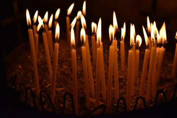 Candles Burning in a church