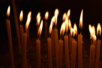 Candles Burning in a church