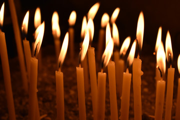 Candles Burning in a church