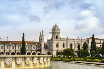 Fototapeta na wymiar Lisbon Portugal city skyline at Jeronimos Monastery