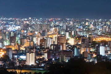 Obraz premium 都市風景 熊本市 夜景