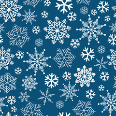 Winter wonderland delicate white snowflake crystal on a blue background