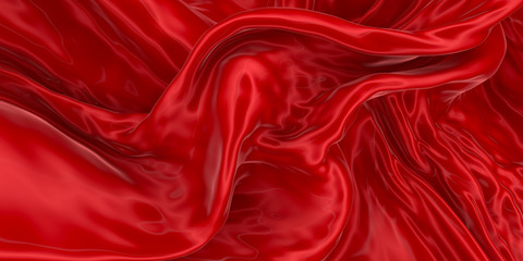 Abstract background of colored wavy silk or satin.