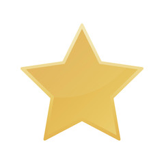 Obraz premium Gold colored star shape. Medal award, winning 3d elemrnts. Vector illustration