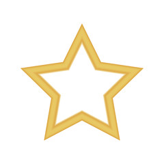 Gold colored star shape. Medal award, winning 3d elemrnts. Vector illustration