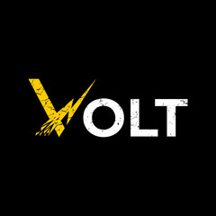 letter v thunder logo with grunge style, volt typography/lettering vector