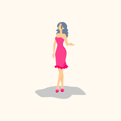 beautiful fasion woman character illustration design