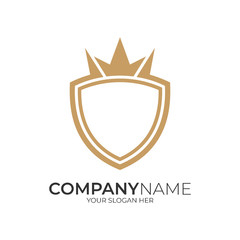shield crown logo template ready for use, shielding flat icon, security and protector symbol