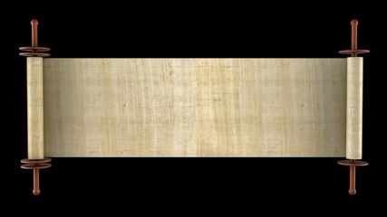 Scrolls Unrolling on black background