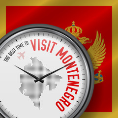 The Best Time to Visit Montenegro. Flight, Tour to Montenegro. Vector Illustration