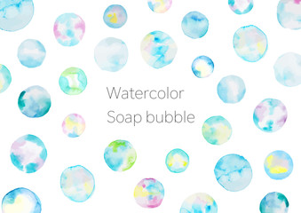 水彩イラスト　シャボン玉