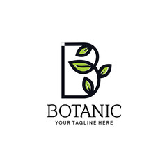Letter B Botanic Logo Design Template Inspiration - Vector